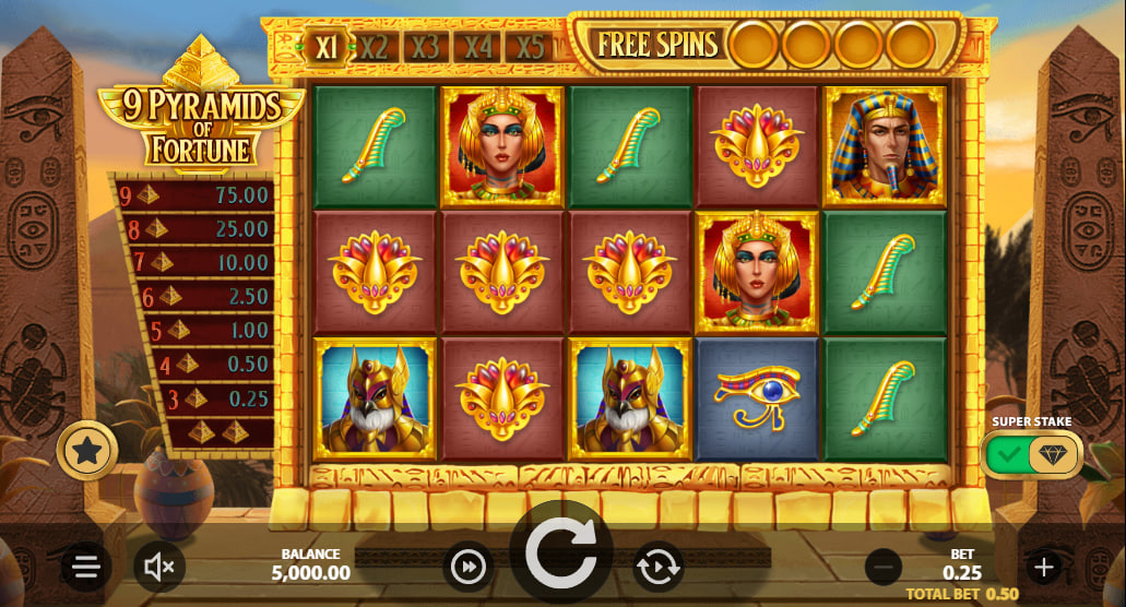 9 Pyramids of Fortune – play free demo | GamblingShot