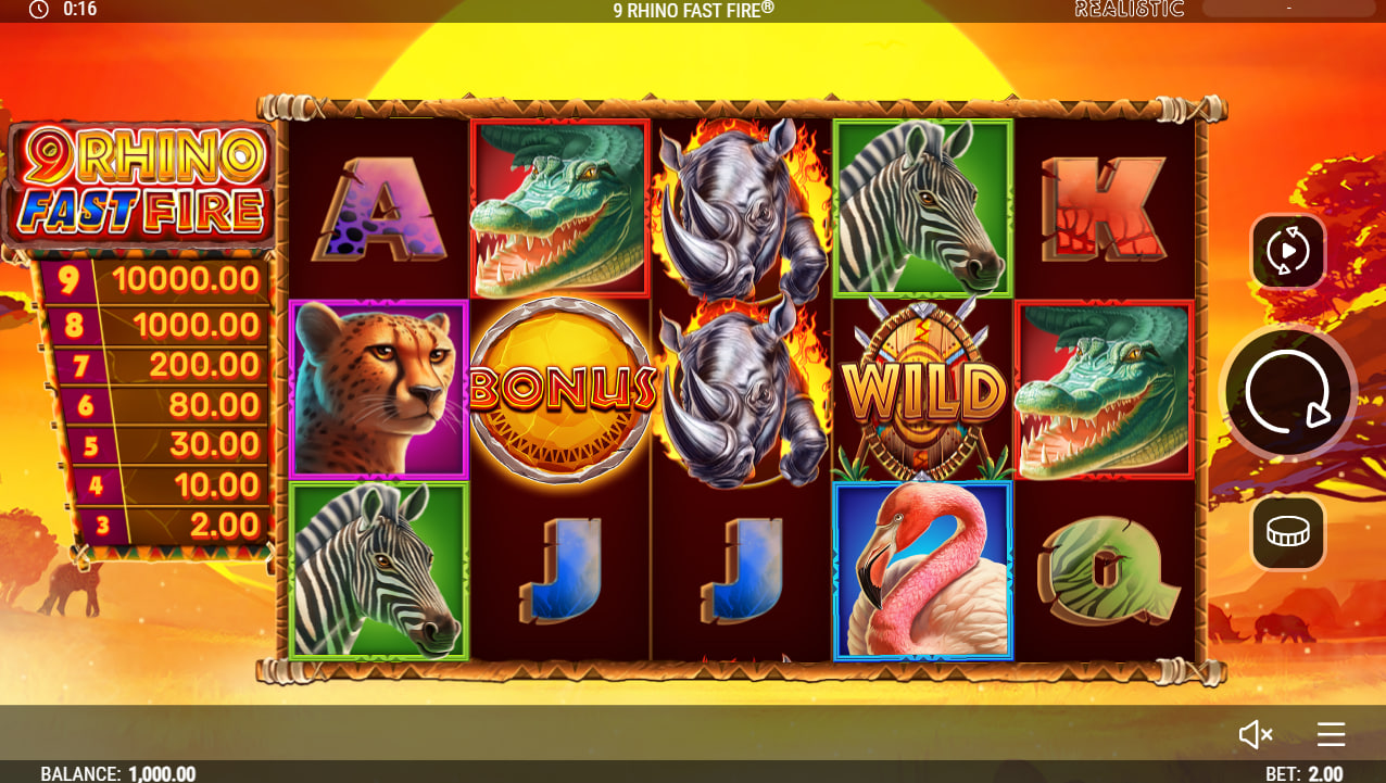 9 Rhino Fast Fire – play free demo | GamblingShot