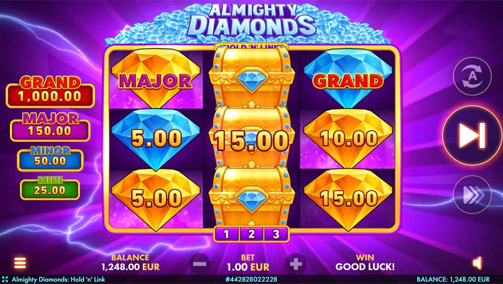 Almighty Diamonds: Hold ‘N’ Link – грати безкоштовно в демо | GamblingShot