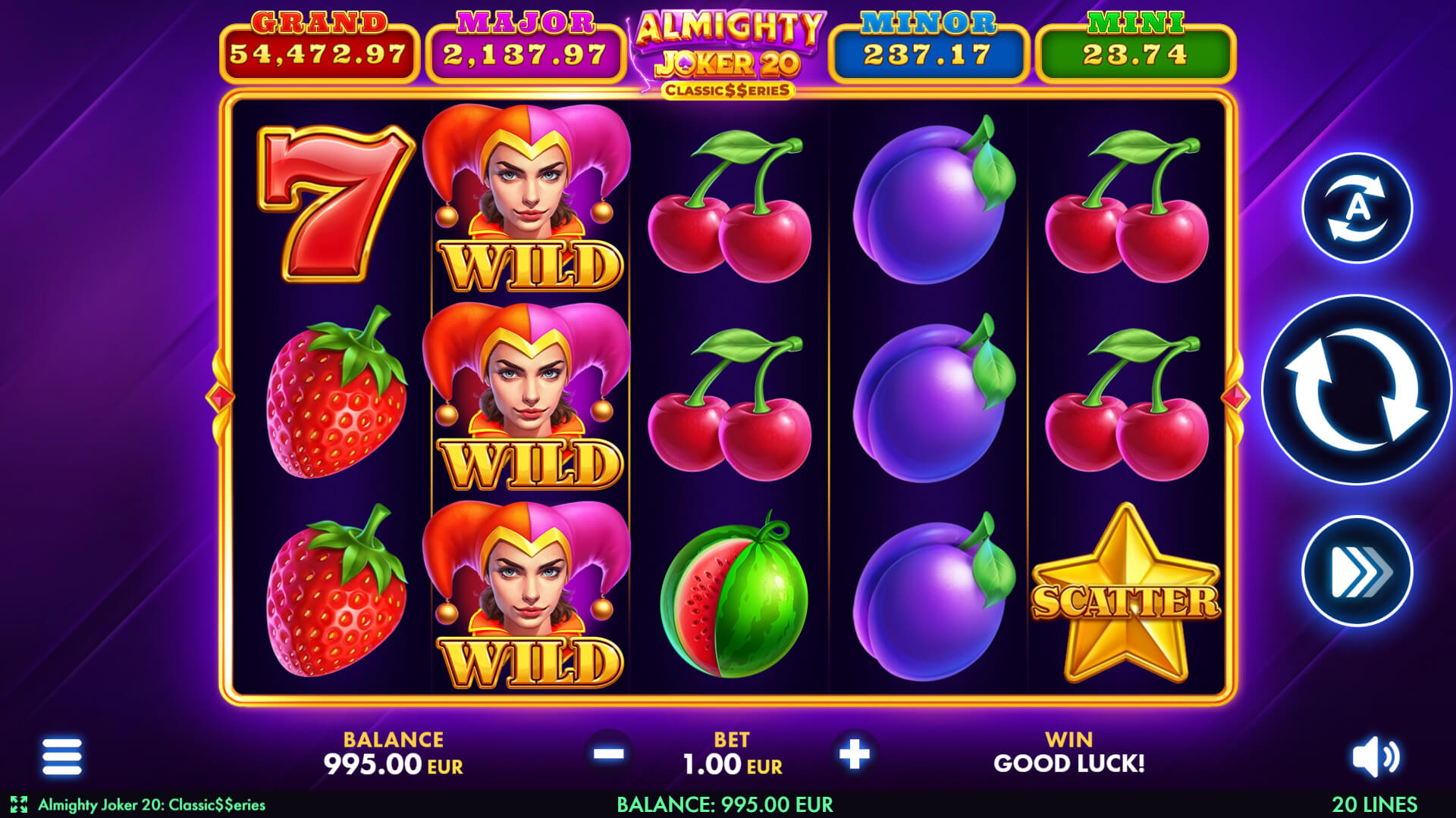 Almighty Joker 20: Classic Series – играть бесплатно в демо | GamblingShot