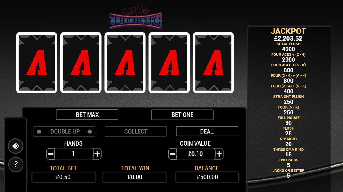 Double Double Bonus Poker – грати безкоштовно в демо | GamblingShot