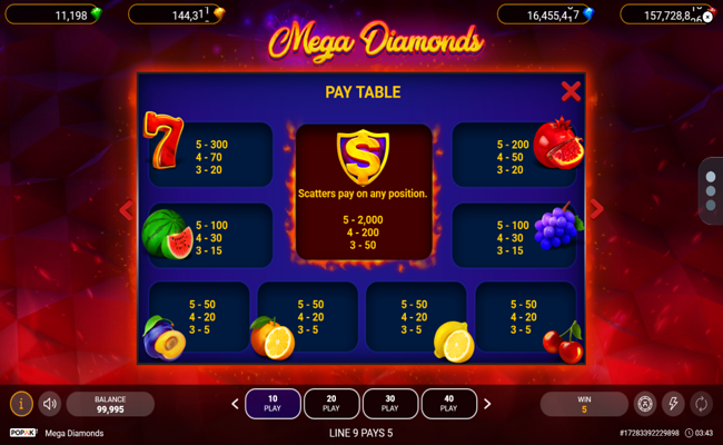 Mega Diamonds – грати безкоштовно в демо | GamblingShot