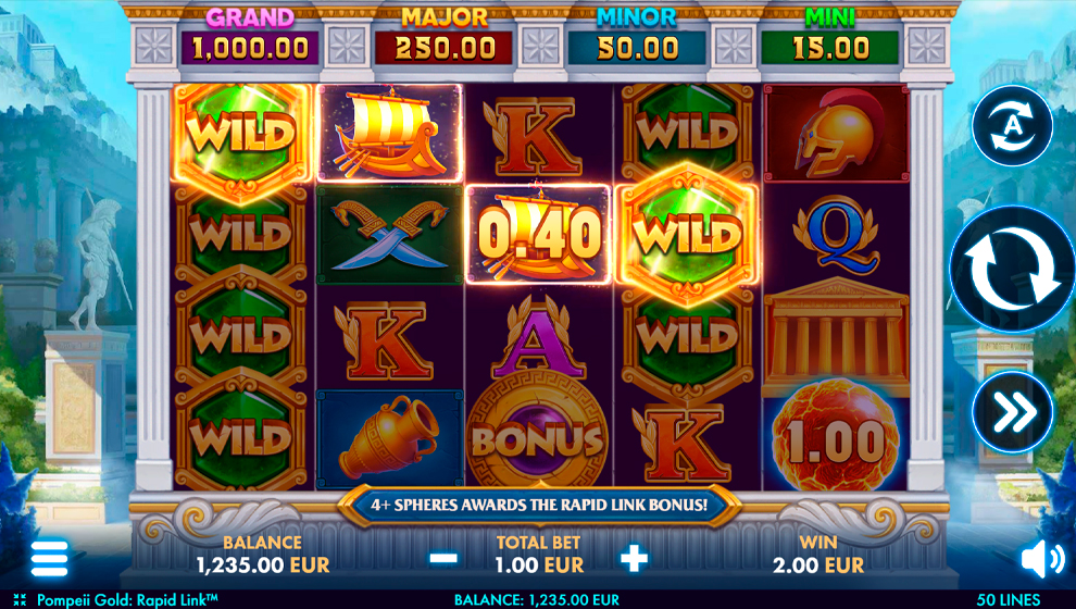Pompeii Gold: Rapid Link – play free demo | GamblingShot