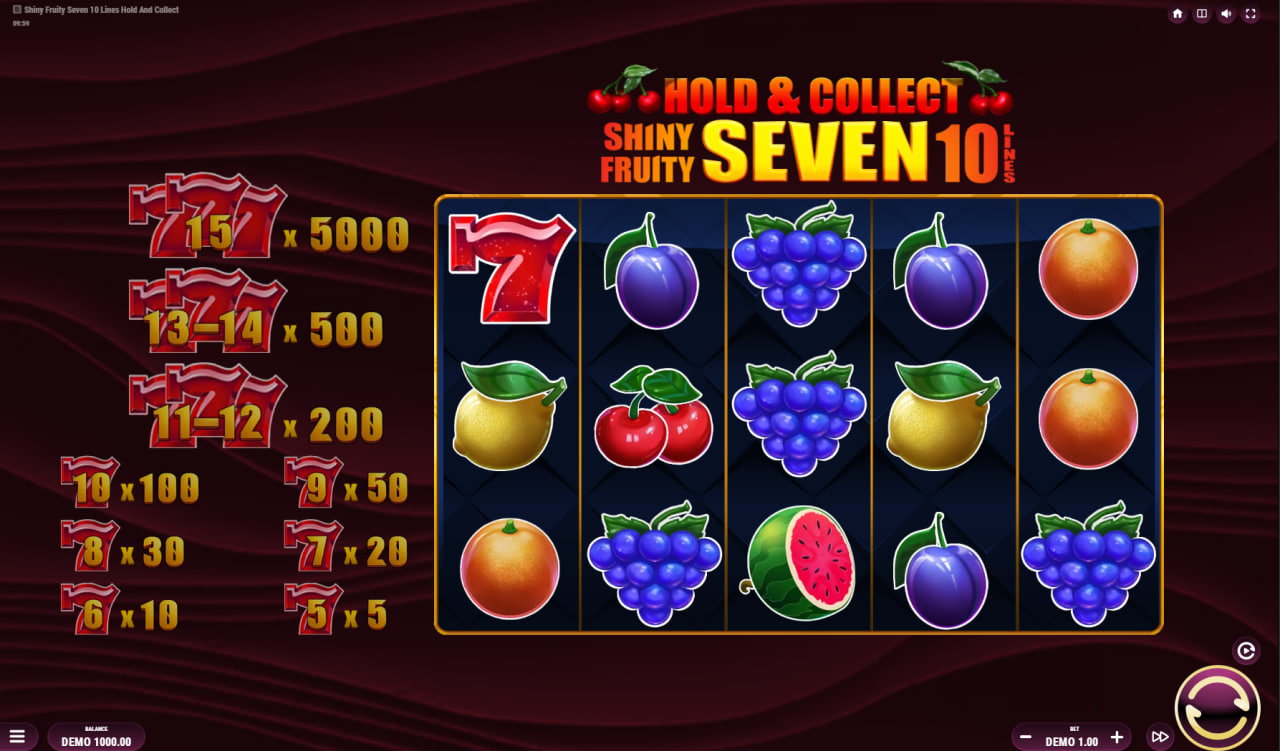 Shiny Fruity Seven 10 Lines – play free demo | GamblingShot