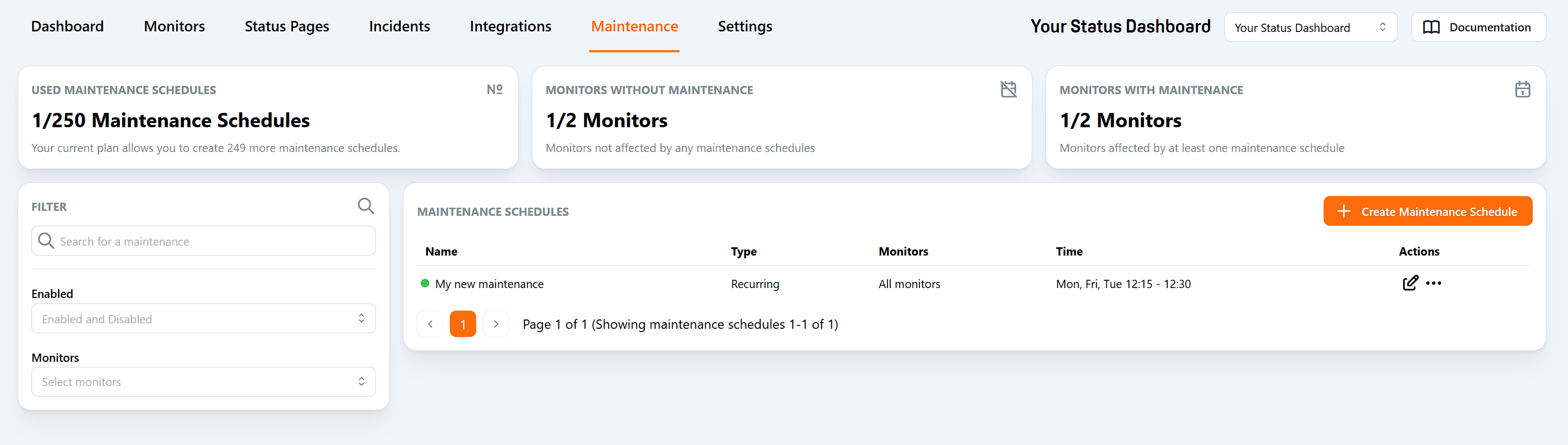 Maintenance Overview