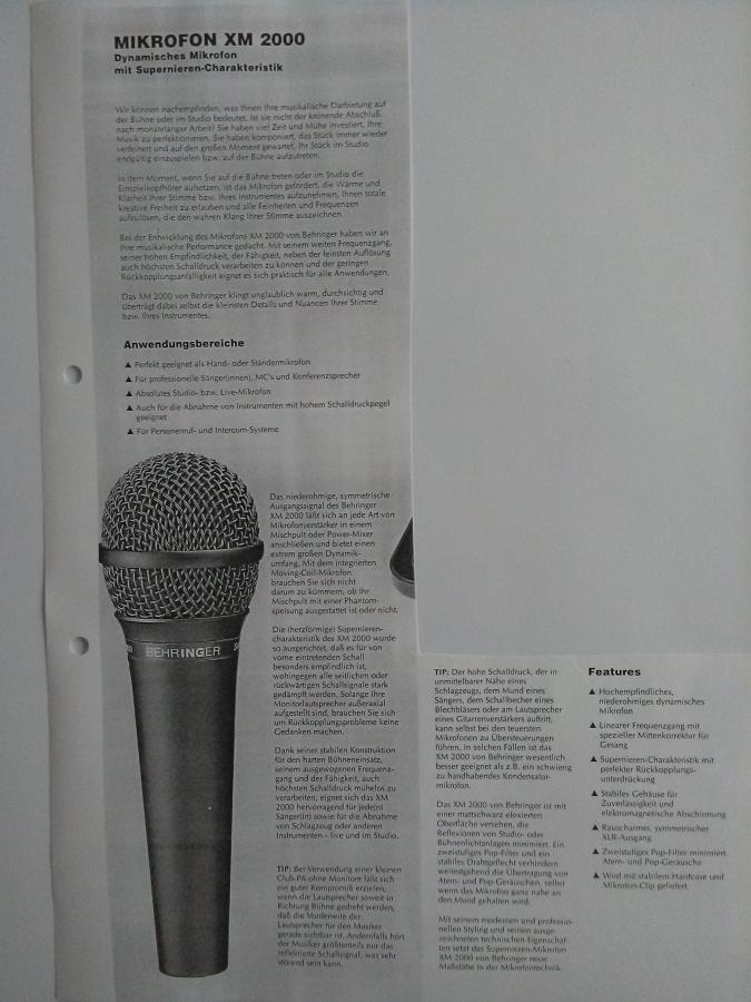 Handmikrofon Behringer
