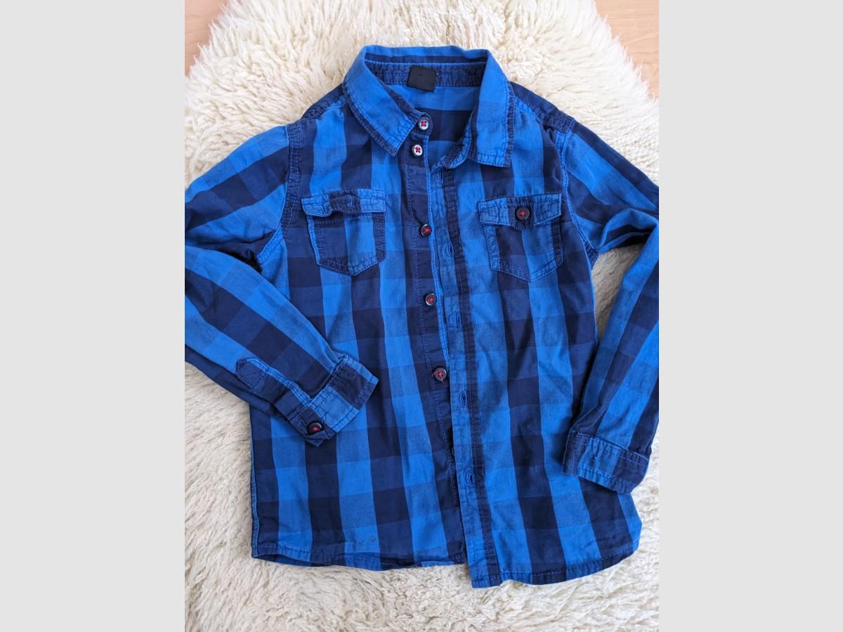 Süßes Hemd blau schwarz Größe 122 Kiki