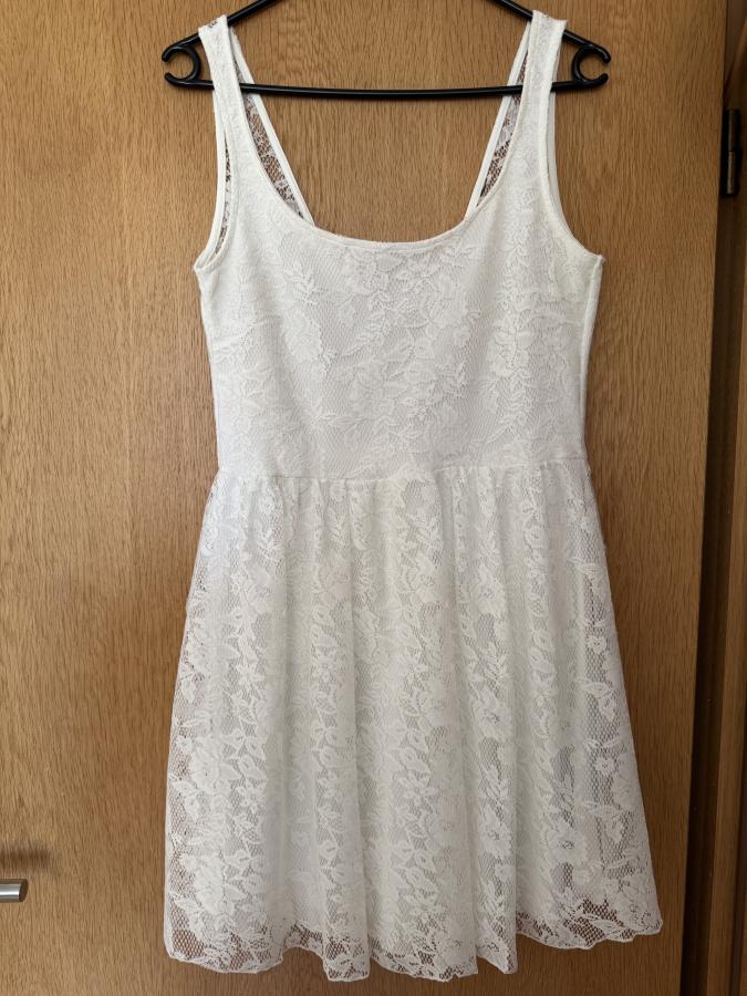 Weißes Spitzen-Minikleid