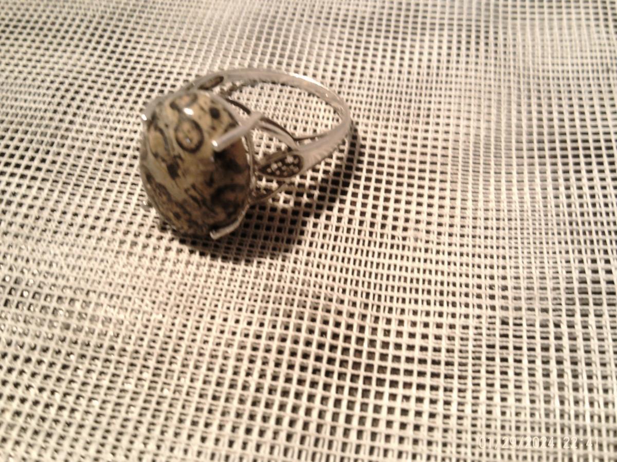 Ring 925SilberJaspis/Topase um 1970 USA?