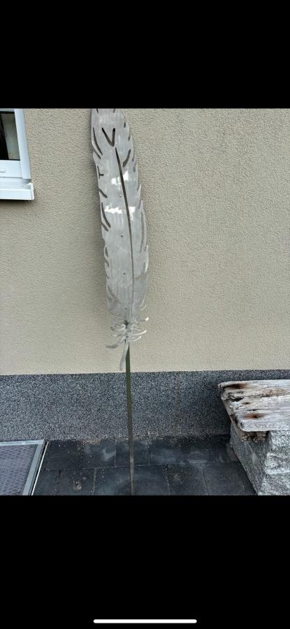 Garten Dekoration Edelstahl Blatt groß