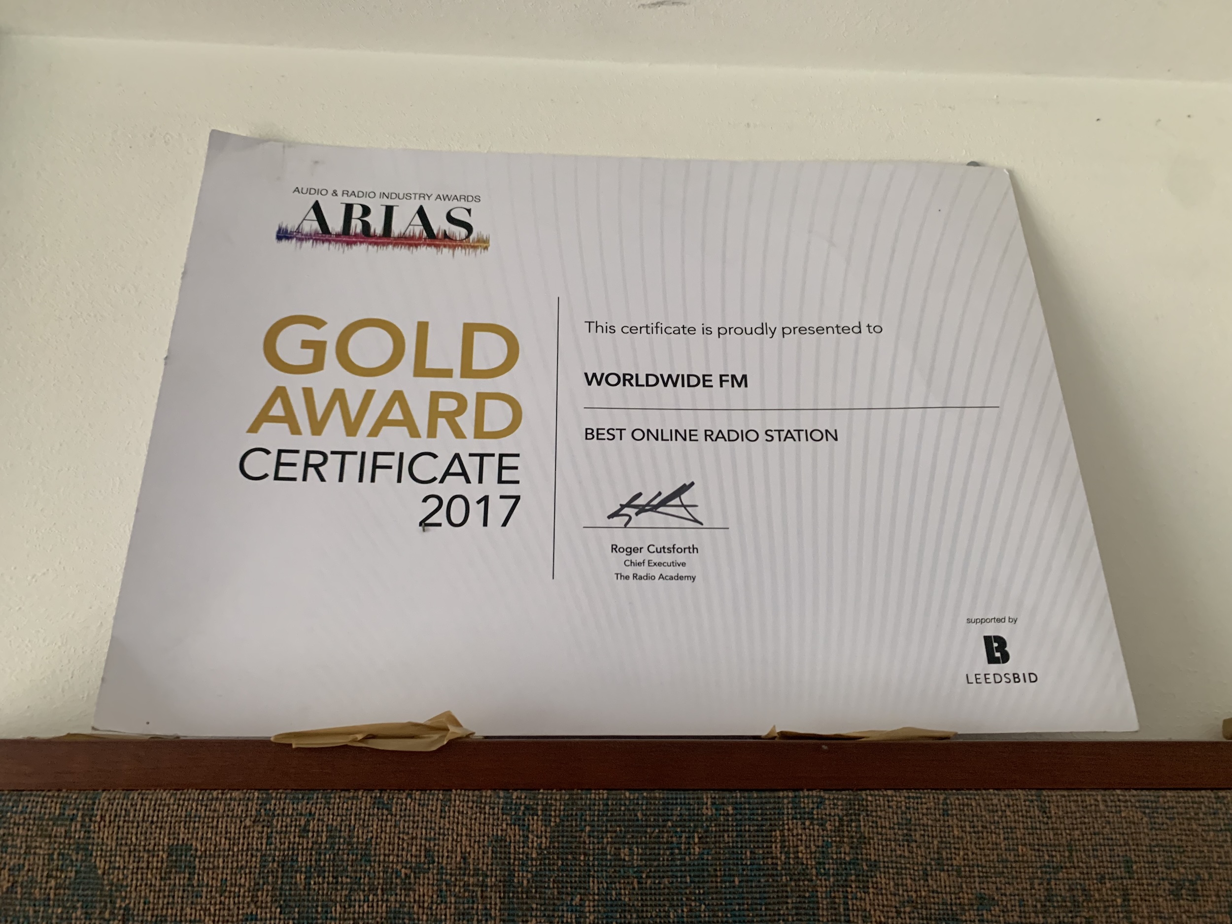 Worldwide FM ARIAS 2017 Award 