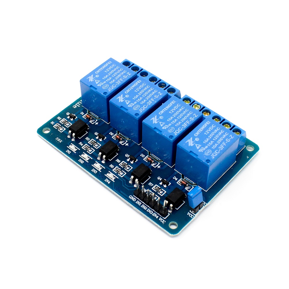 4 Road/Channel Relay Module (with light coupling) 12V