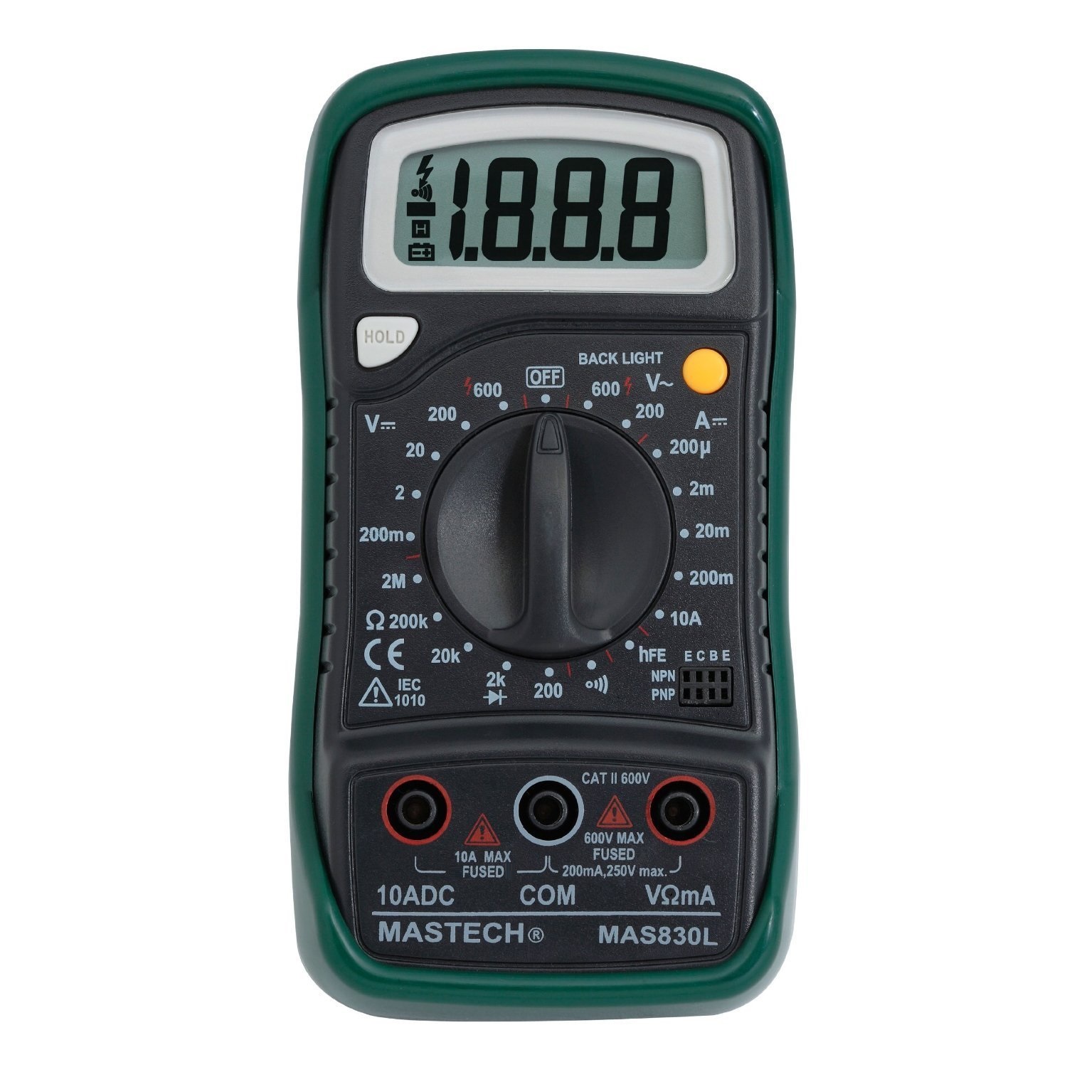 Original Mastech MAS830L Digital Multimeter – Multimeter with Probes