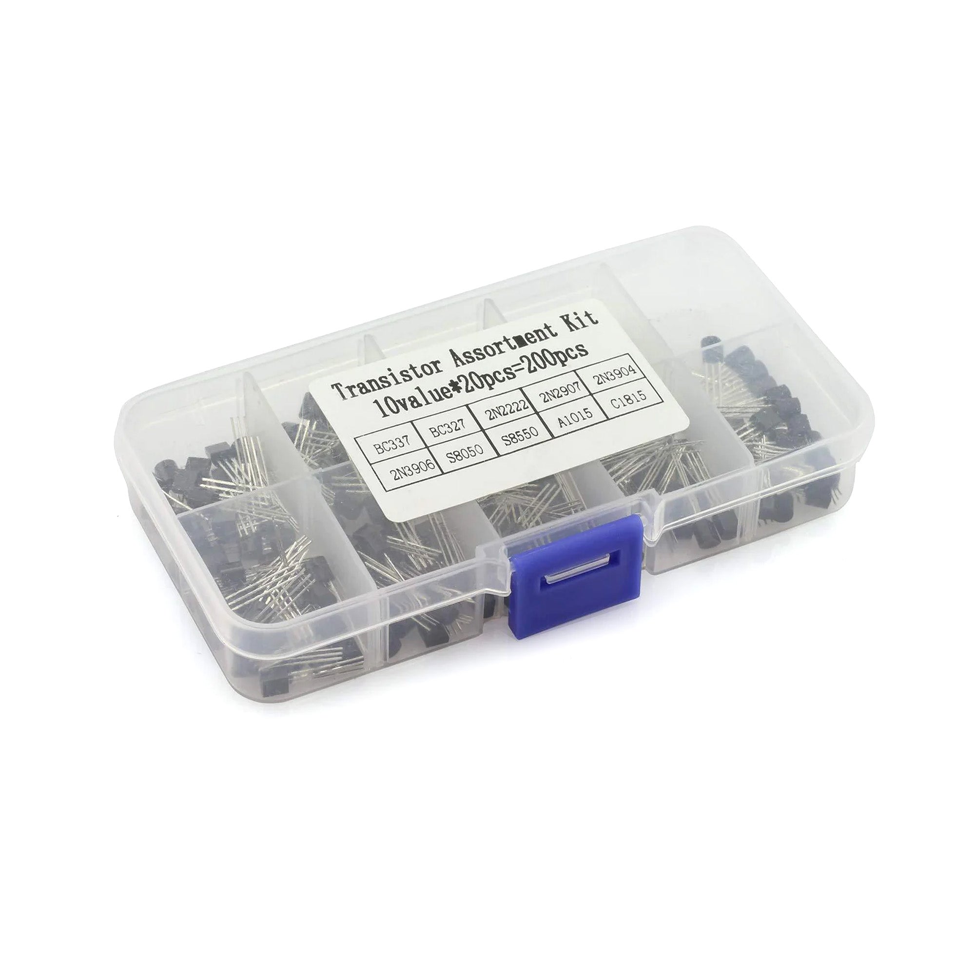 Transistor Kit 10 Value 200 Pieces NPN PNP Power Transistor Assortment Kit, Transistors Box