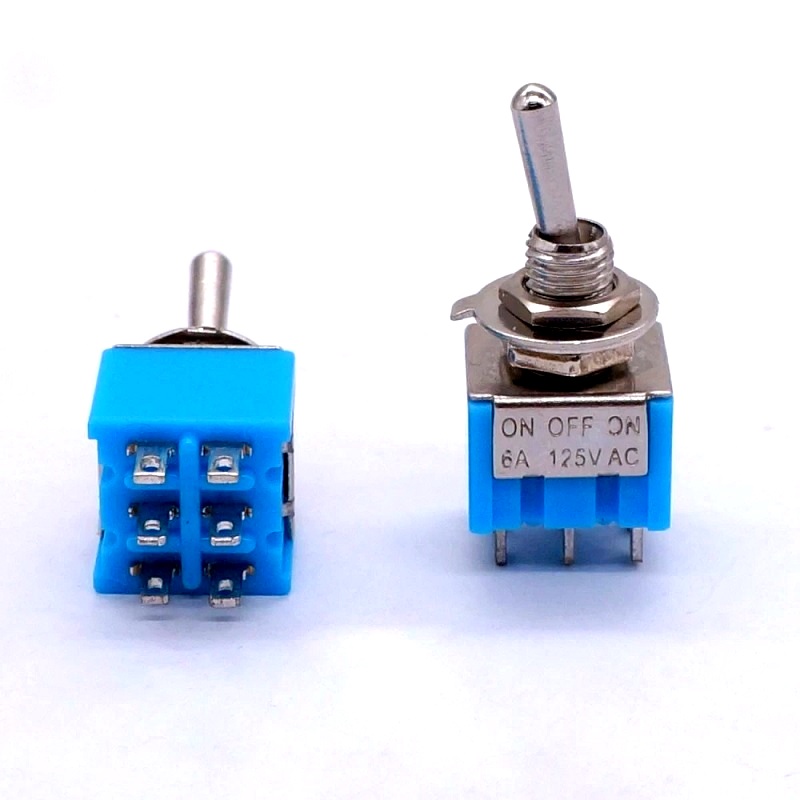 Mini MTS-203 6-Pin DPDT 6A 125VAC Toggle Switch (Pack of 5)