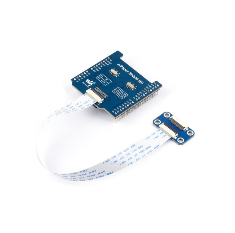 Waveshare Universal E-Paper Raw Panel Driver Shield (B) For NUCLEO / Arduino, Onboard MX25R6435F Flash Chip, Supports Expanding External RAM