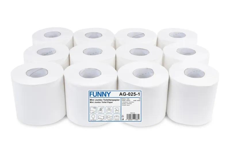 FUNNY Jumbo-Toilettenpapier, 2-lagig Zellstoff weiß, Ø 15,2 cm, 12 Rollen