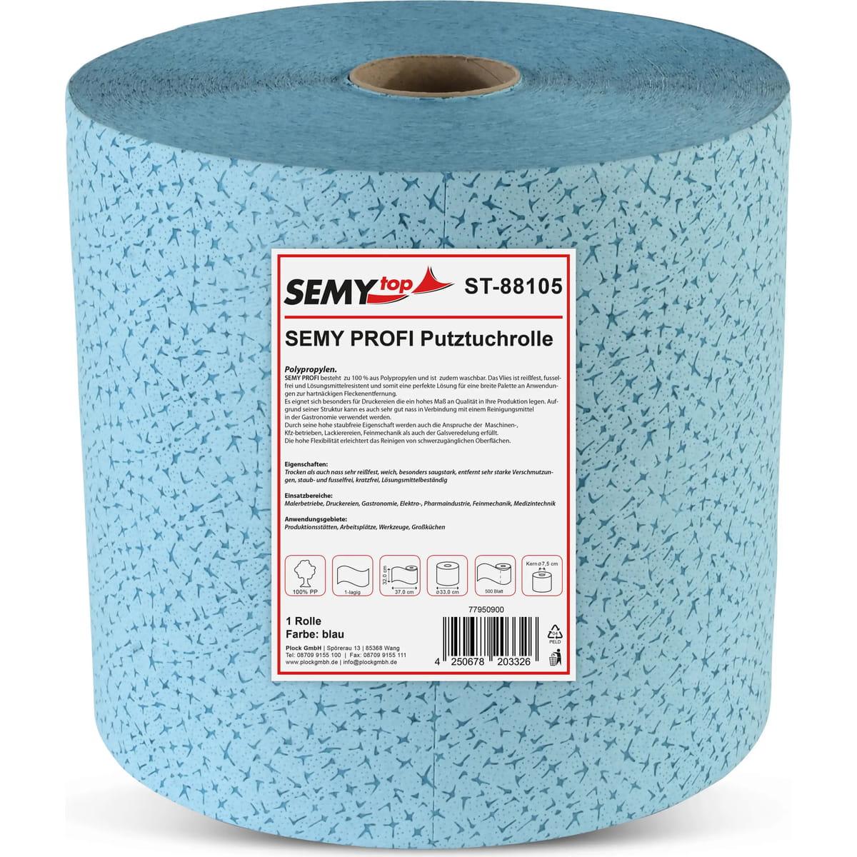 SEMYtop Semy Profi Putztuchrolle 32 cm, blau 500 Blatt, 1 Rolle