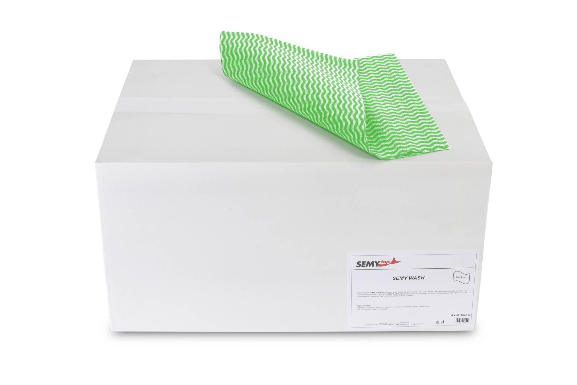 SEMYtop Semy Wash Putztuch grün, 38x60 cm 1/4-Falz, 6x50 Blatt