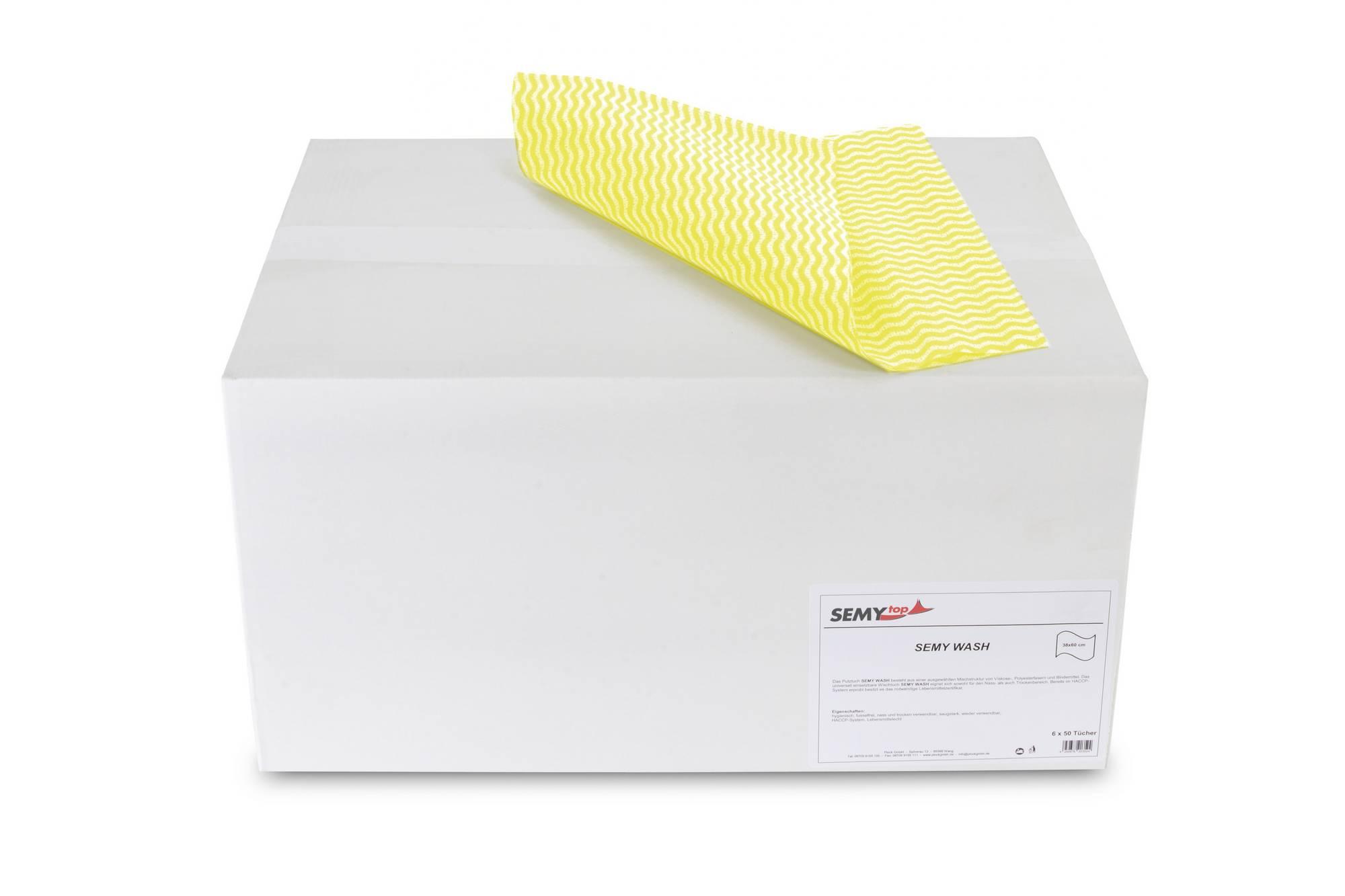 SEMYtop Semy Wash Putztuch gelb, 38x60 cm 1/4-Falz, 6x50 Blatt