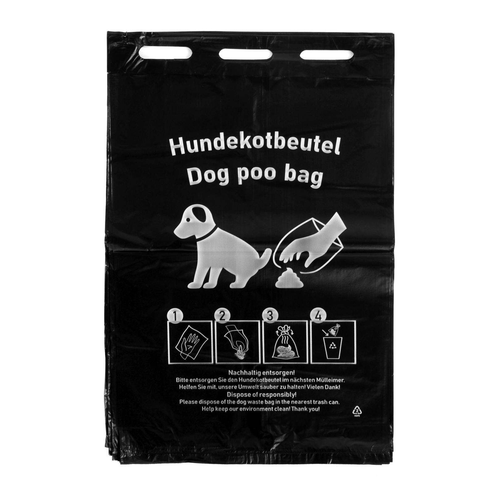 SEMYtop HDPE Hundekotbeutel, schwarz, mit weißem Druck 205x300+30mm 2.000 Stück
