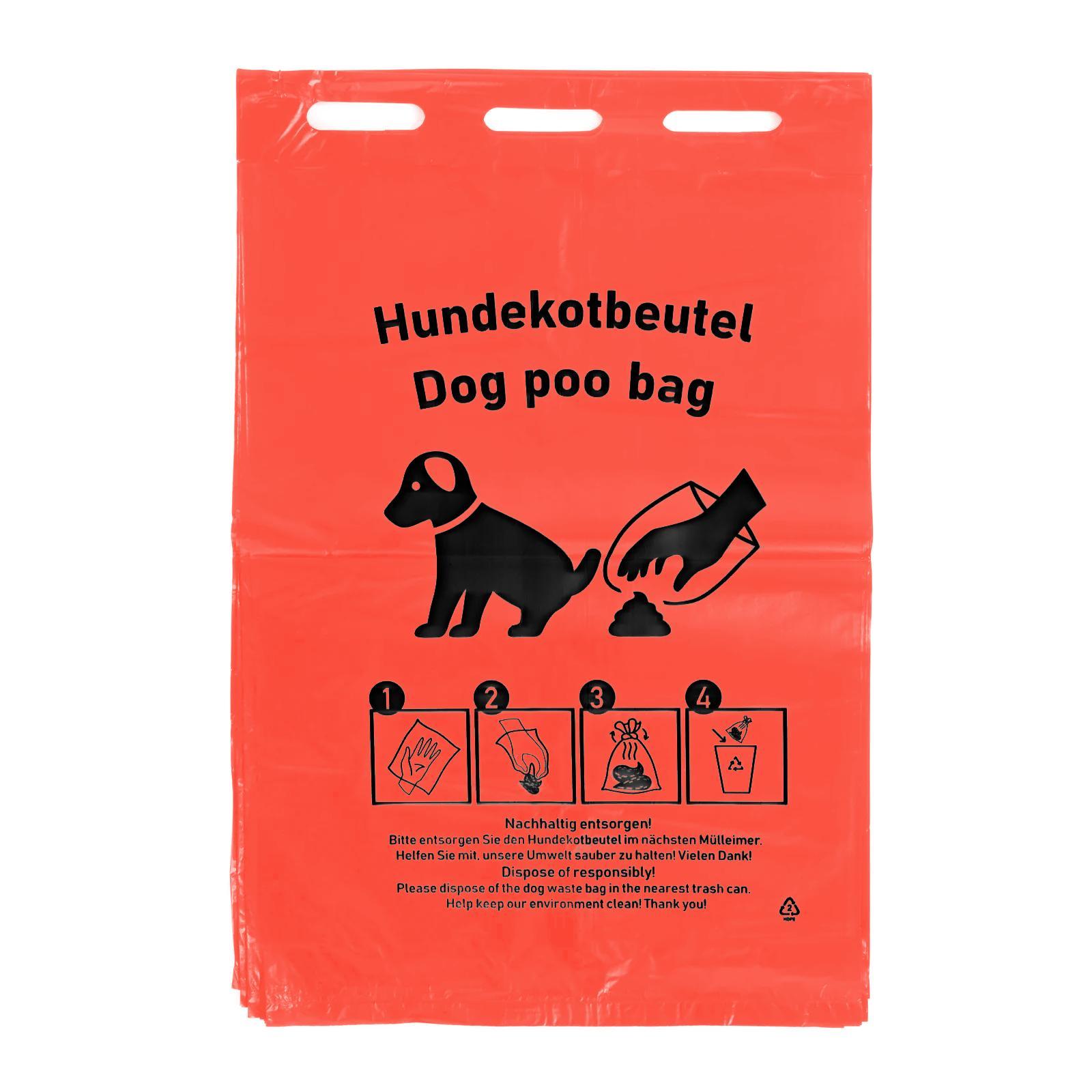 SEMYtop HDPE Hundekotbeutel, rot, mit schwarzem Druck 205x300+30mm 2.000 Stück