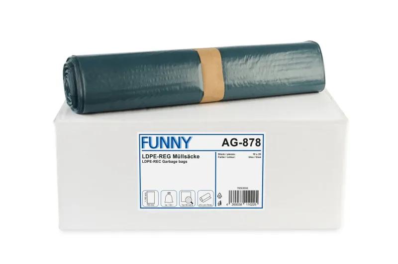 FUNNY LDPE-Regenerat Müllsäcke, blau Typ 60 extra, 120 l, 700 x 1.100 mm