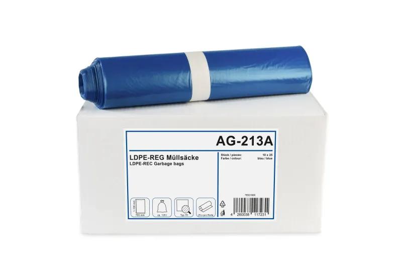 FUNNY LDPE-Regenerat Müllsacke, blau, Typ 70, 120 l, 700 x1.100 mm