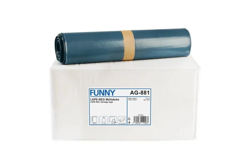 FUNNY LDPE-Regenerat Müllsacke, blau, Typ 150, 120 l, 700 x 1.100 mm
