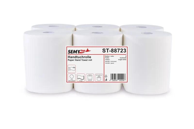 SEMYtop Handtuchrolle 21 cm, 3-lg., hochweiß Ø 19 cm, 6 Rollen
