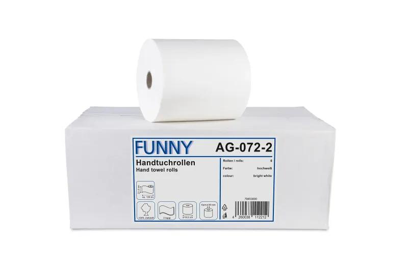 FUNNY Handtuchrolle Autocut 21 cm, hochweiß 2-lagig, Ø 19 cm, 6 Rollen