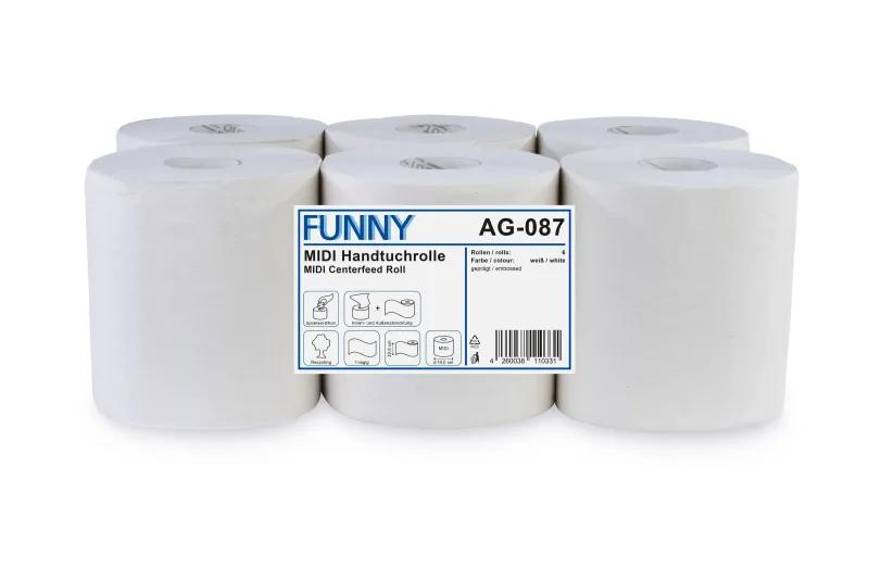 FUNNY Handtuchrolle MIDI 20 cm, 1-lagig, recycling weiß Ø 19 cm, 6 Rollen