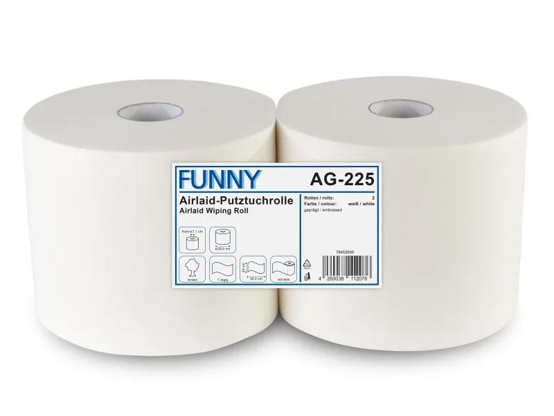 FUNNY Airlaid-Industrierolle 24 cm, weiß 400 Blatt, 2 Rollen