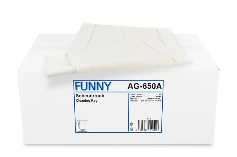 FUNNY Scheuertuch, weiß, Nadelvlies 60 x 70 cm, 1 Stück