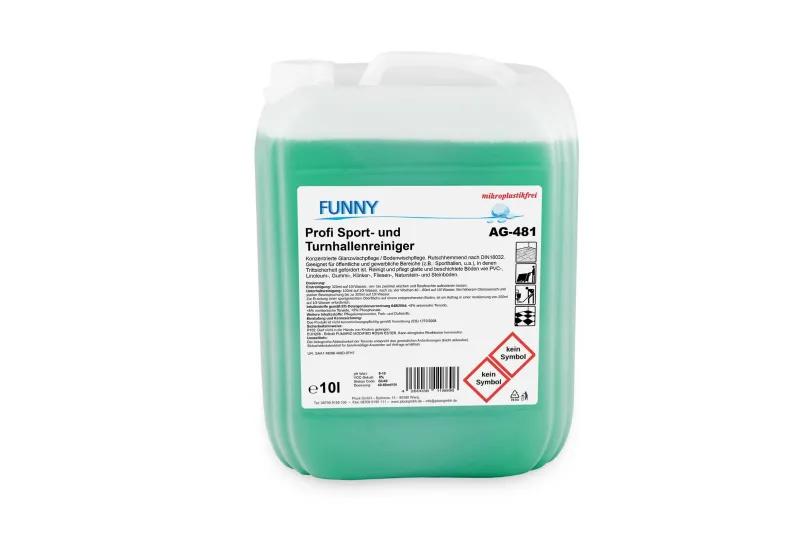FUNNY Profi Sport- und Turnhallenreiniger, 10 l rutschhemmend nach DIN 18032, grün