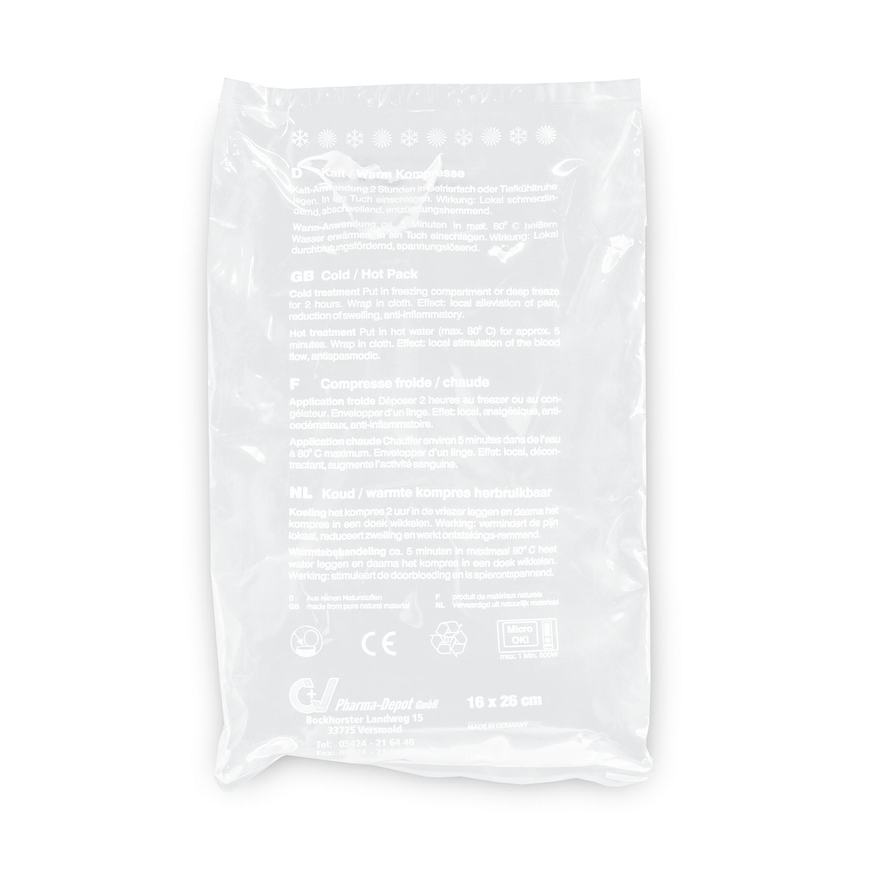 Kalt-Warm-Kompresse 12 x 29 cm transparent, 25 Stk / Pkg, 1 Pkg / Krt,