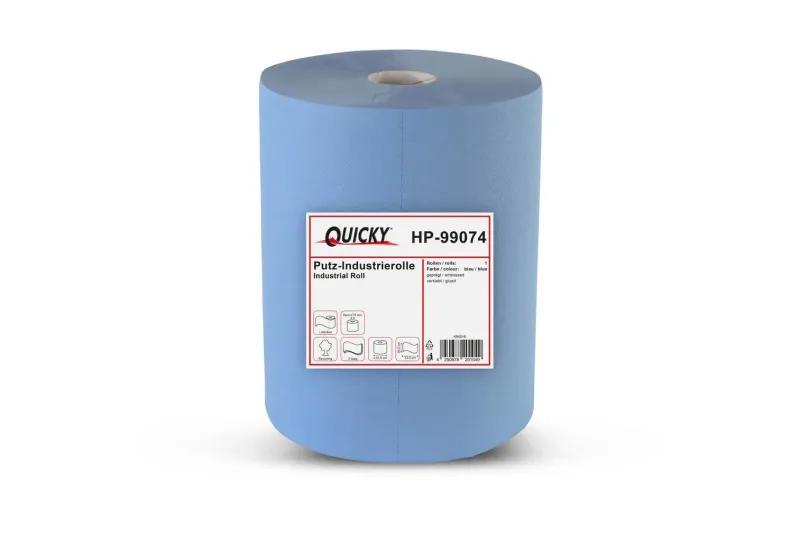 Quicky Industrierolle 36 cm, 3-lagig, recycling blau 1.000 Blatt, 1 Rolle