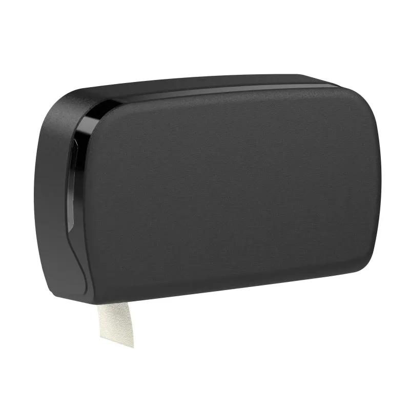 SEMYtop Maxi Jumbo Toilettenpapierspender, für 2 Rollen, schwarz matt für Rollen bis Ø 23 cm