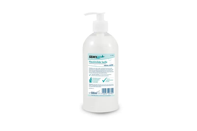 SEMYcare Cremeseife 15 x 500 ml, weiß in Pumpflasche mit Push Pull Verschluß