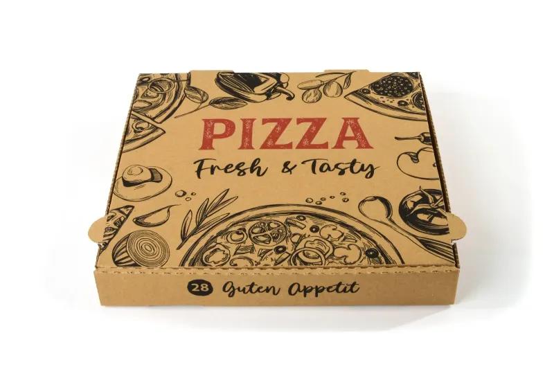 Sobsy Pizzakarton, 28 x 28 x 4 cm braun, 100 Stück