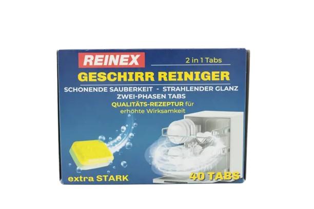 REINEX Geschirr Reiniger 2 in 1 Tabs 40 Stück