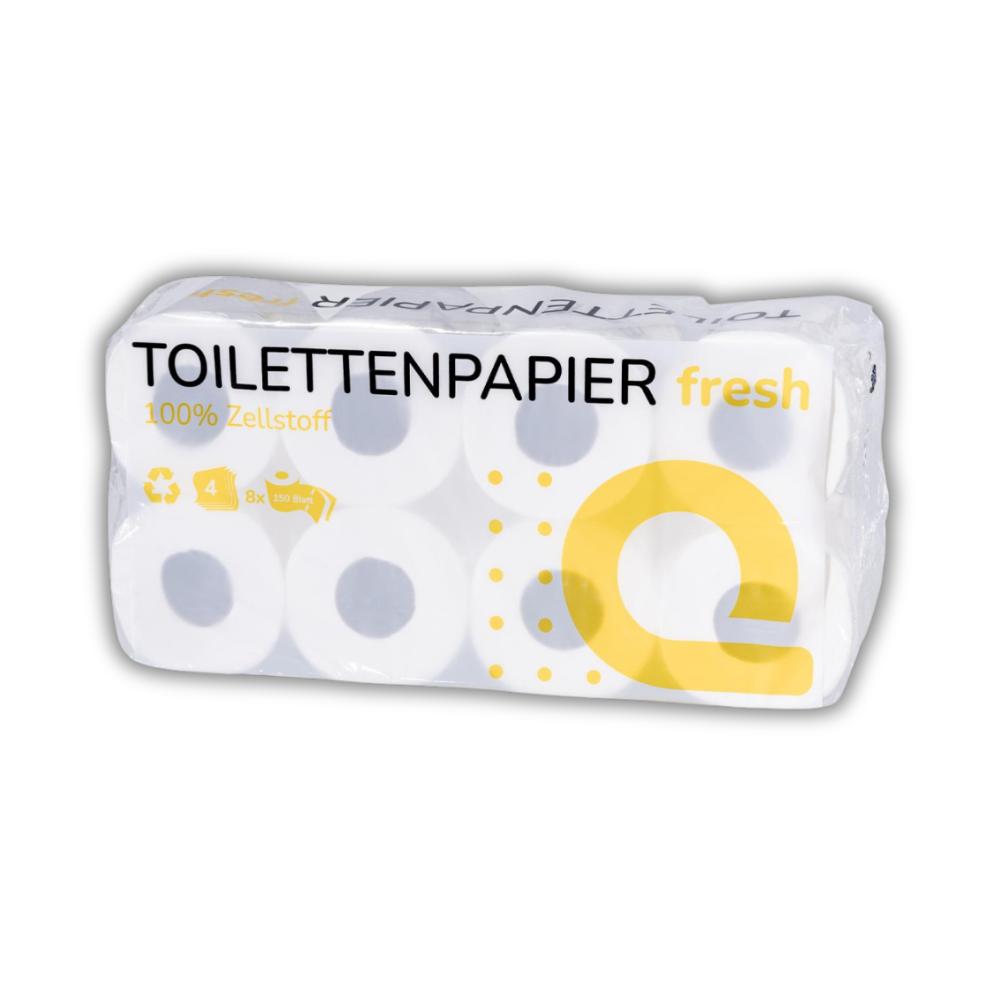 Toilettenpapier Kleinrolle, 4-lagig, 150 Blatt, Zellulose
