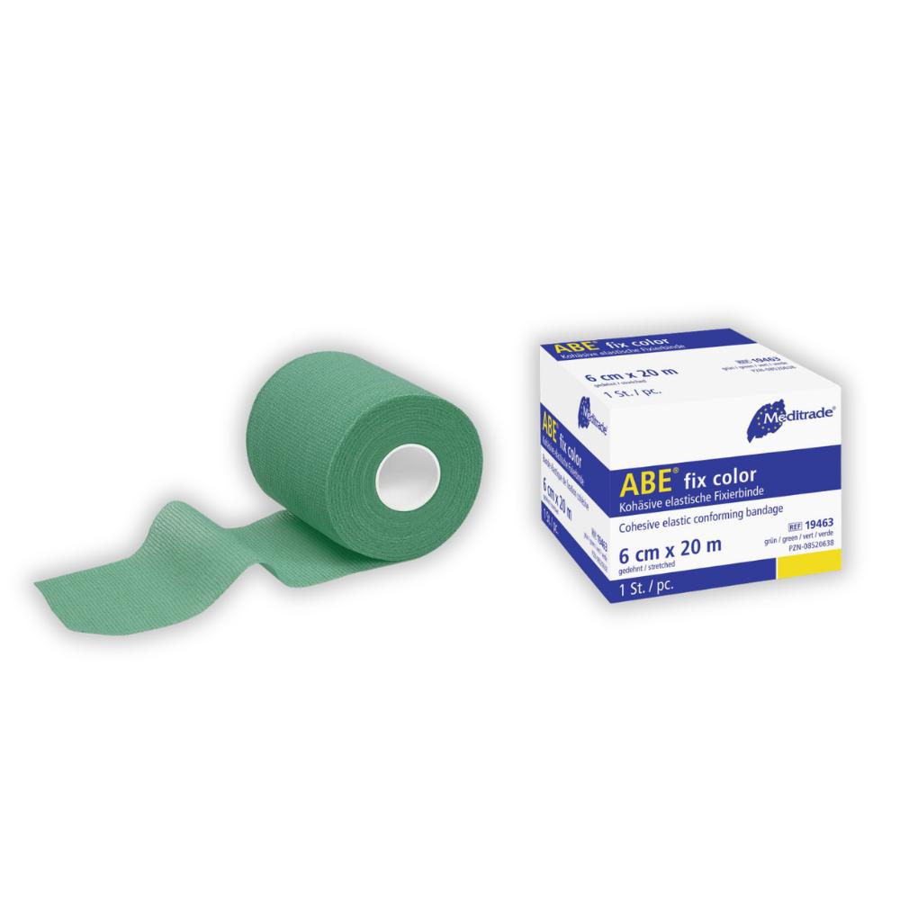 ABE® fix color hochelastische Fixierbinde, 6 cm x 20 m, grün