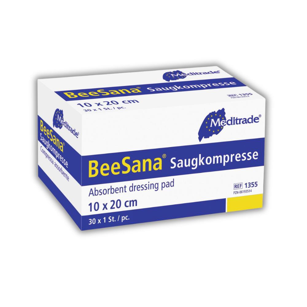 BeeSana® Saugkompresse unsteril, 10 x 20 cm