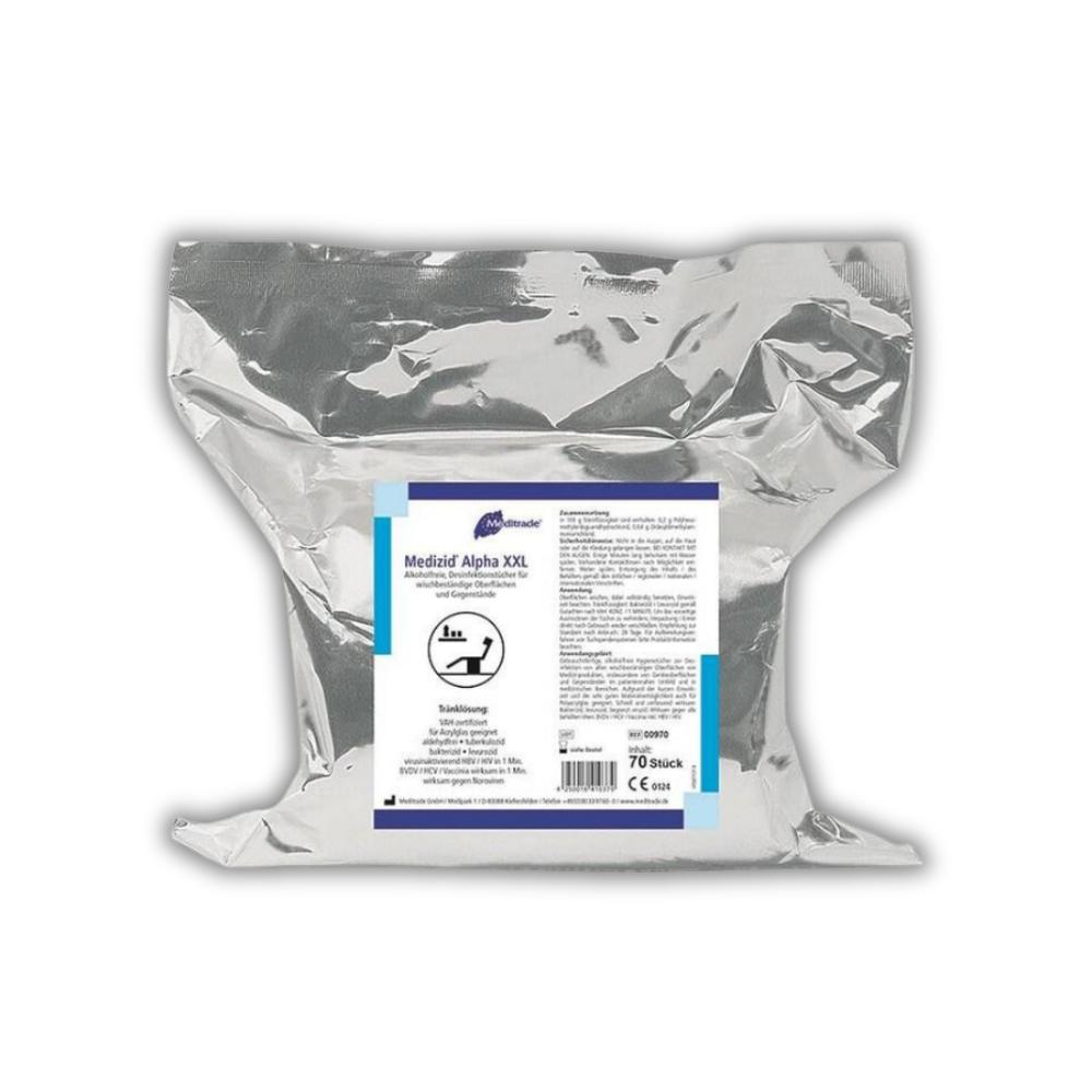 Medizid Alpha+ XXL Desinfektionstücher XXL Tücher, alkoholfreie Desinfektionstücher, Nachfüllpackung für Eimer