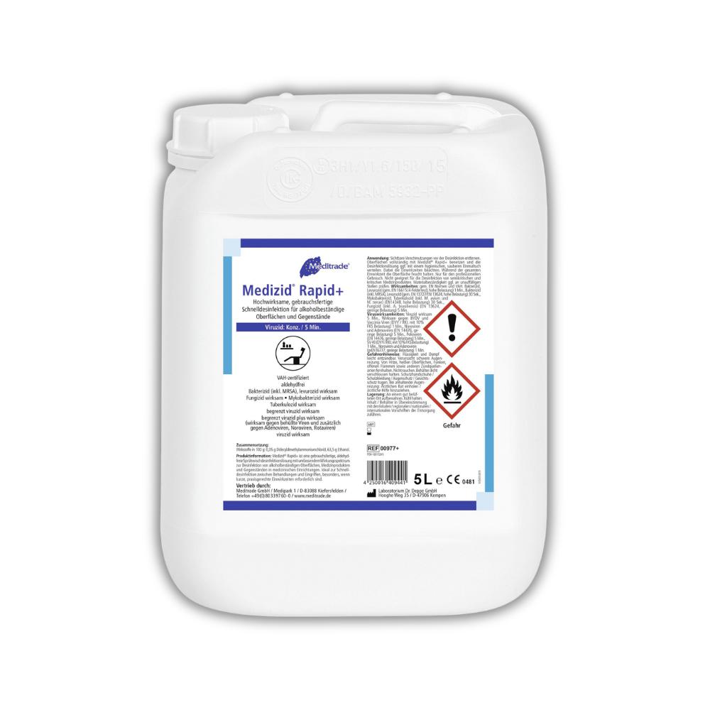 Medizid Rapid+ Aldehydfreie Flächendesinfektion, 5 Liter