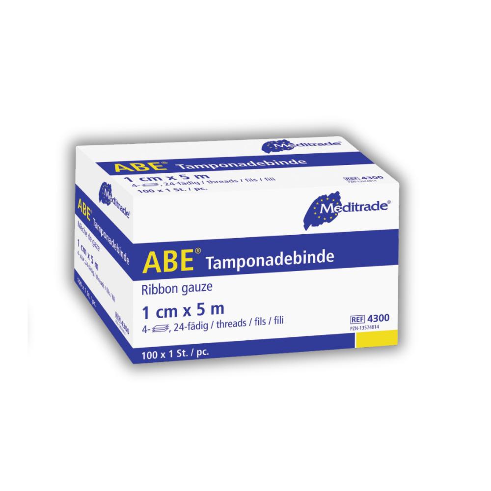 ABE Tamponadebinde ohne RöKo, steril, 1 cm x 5 m, Typ 24