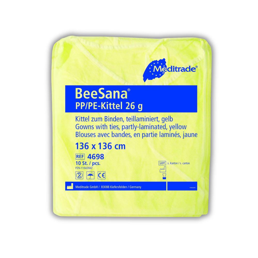 BeeSana® PP/PE-Kittel 26g 136 x 136 cm, gelb,