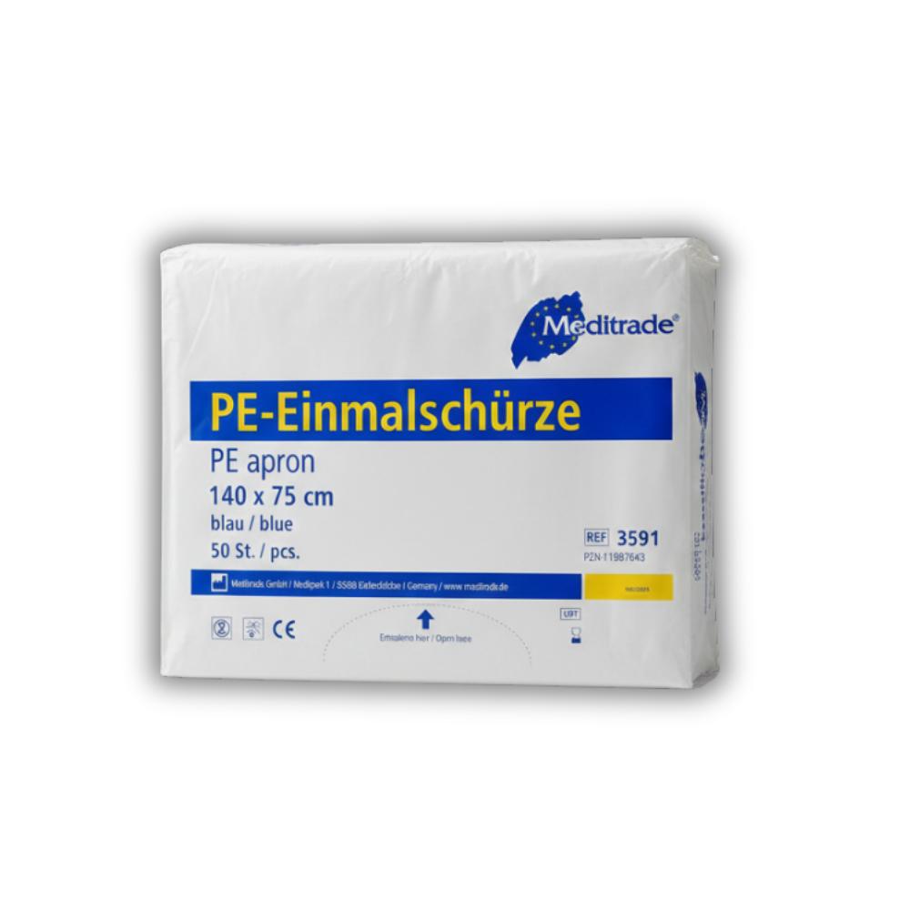 PE-Einmalschürze PE-Schürze, 140 x 75 cm, 30µm, blau, im Beutel zur Einzelentnahme