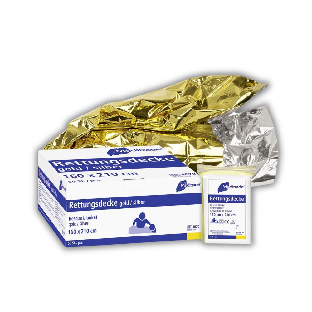 Rettungsdecke gold/silber, 160 x 210 cm